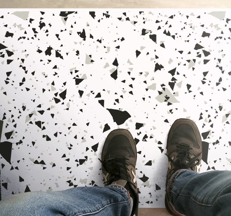 Gray, white and black terrazzo texture carpet - TenStickers