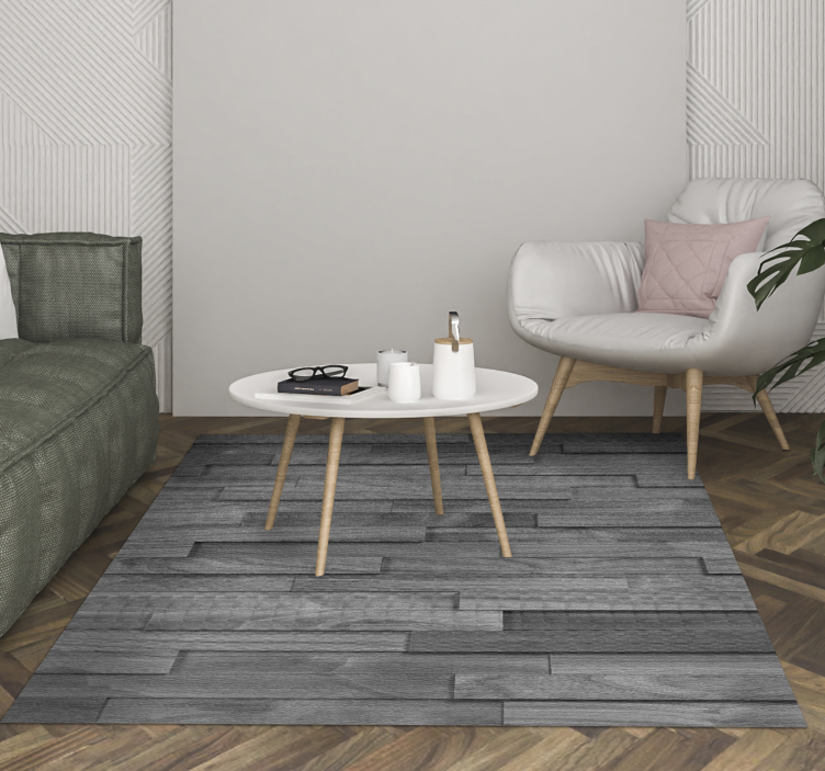 Grey panels wood vinyl rug - TenStickers