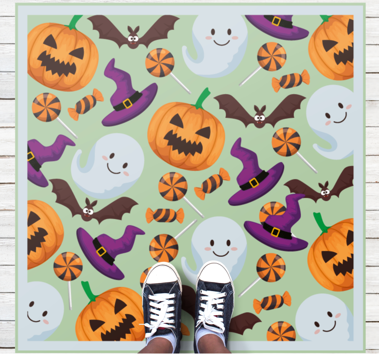 Halloween vinyl rug happy halloween feelings - TenStickers