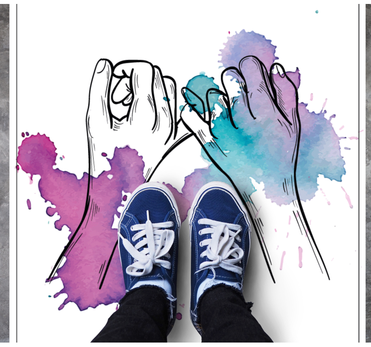 Hands Pinky Promise teenager vinyl rug - TenStickers