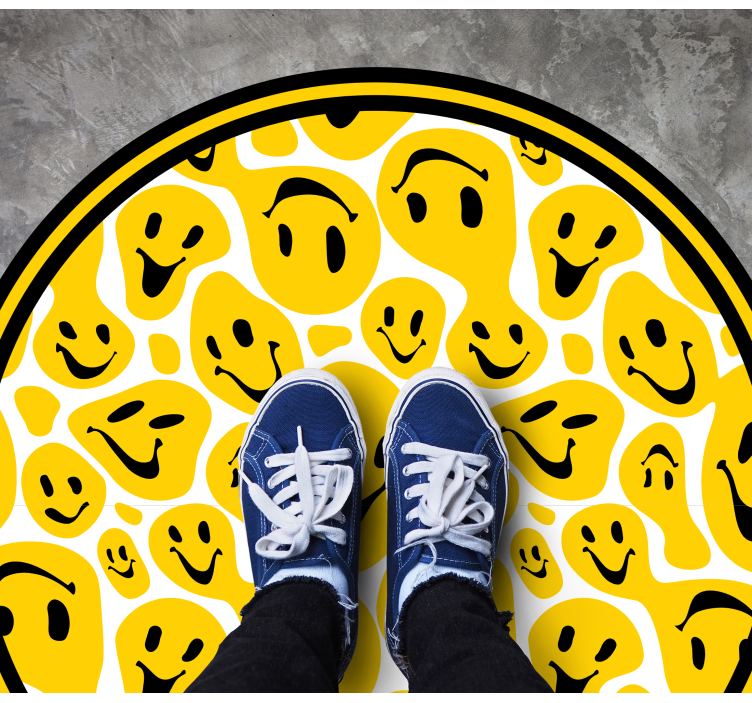 Happy Faces Collection circular vinyl rug - TenStickers