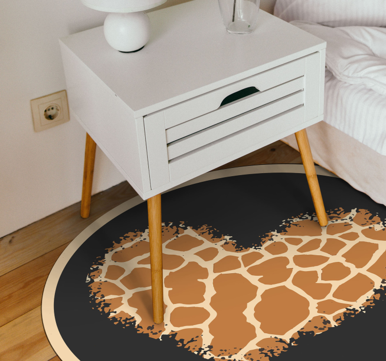 Heart giraffe design animal print vinyl rug - TenStickers