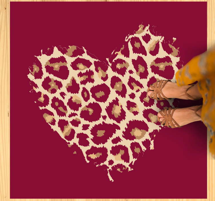 Heart Pattern Artwork animal print vinyl rug - TenStickers