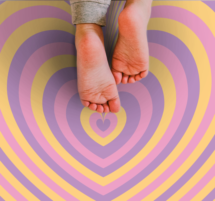 Retro heart design teenager vinyl rug - TenStickers