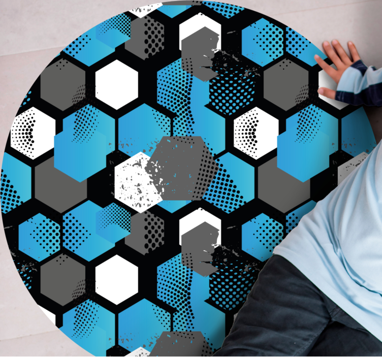 HEXAGONAL PATTERN BOOST geometric vinyl rug - TenStickers