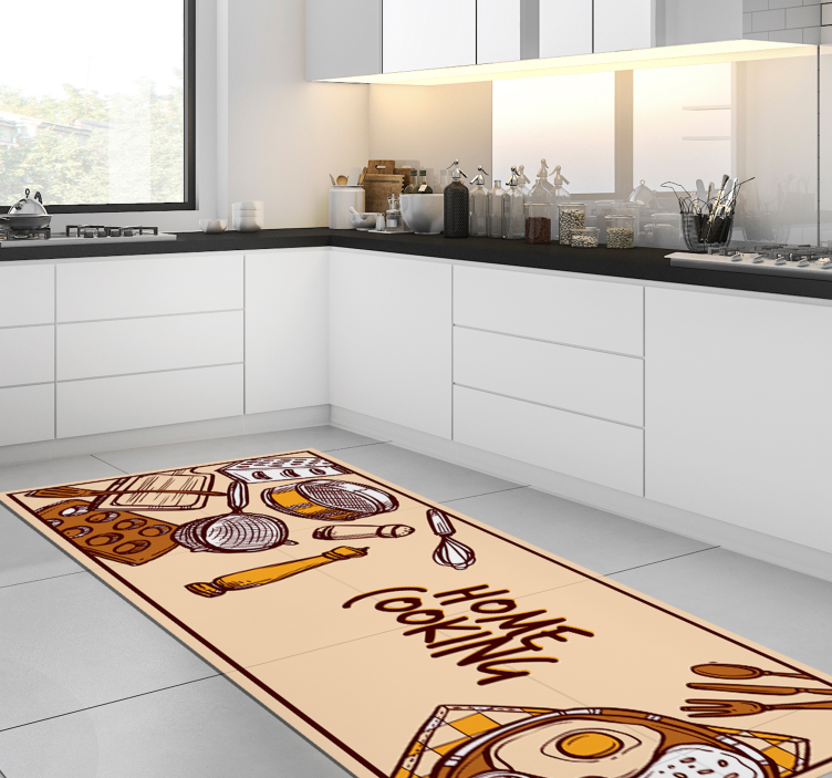 Home cooking vinyl custom rug - TenStickers