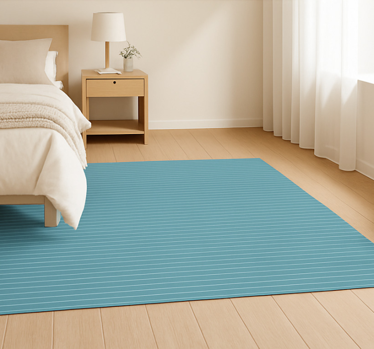 Horizontal stripes design blue vinyl rug - TenStickers