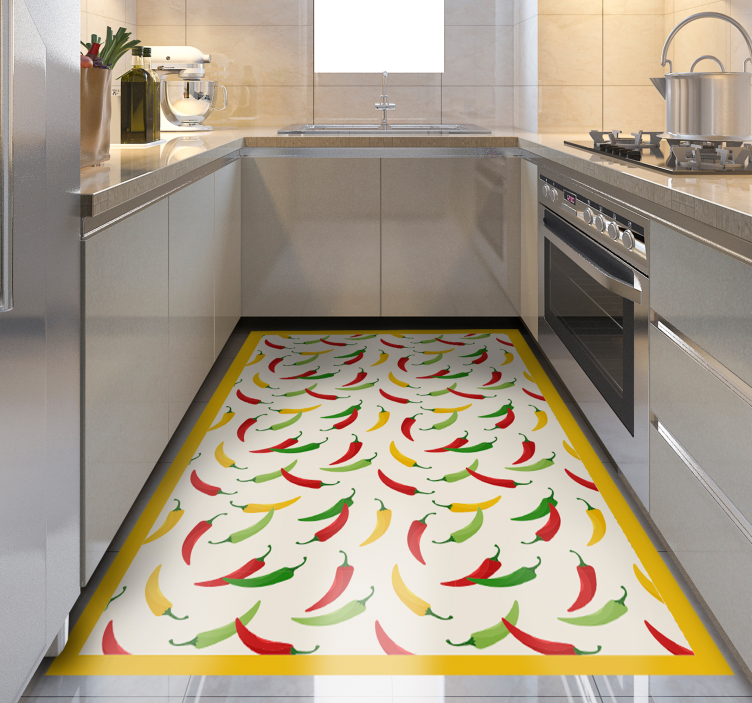 Hot chili Pepper's kitchen vinyl rug - TenStickers