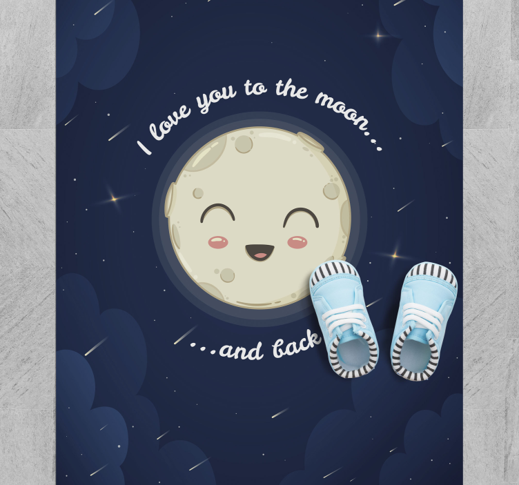 I love you to the moon and back custom rug - TenStickers
