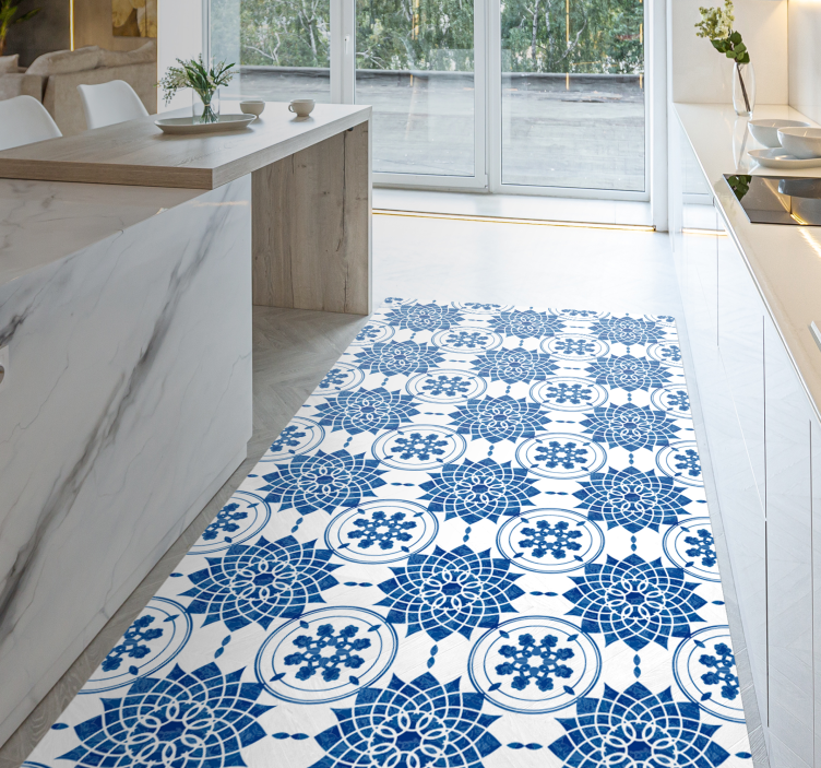 Illustration tiles modern rug - TenStickers