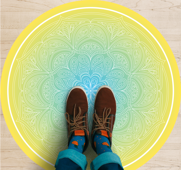 Intricate Floral Pattern mandala vinyl rug - TenStickers