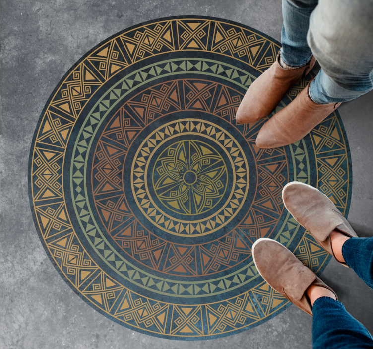 Ancient mandala ethnic vinyl rug - TenStickers