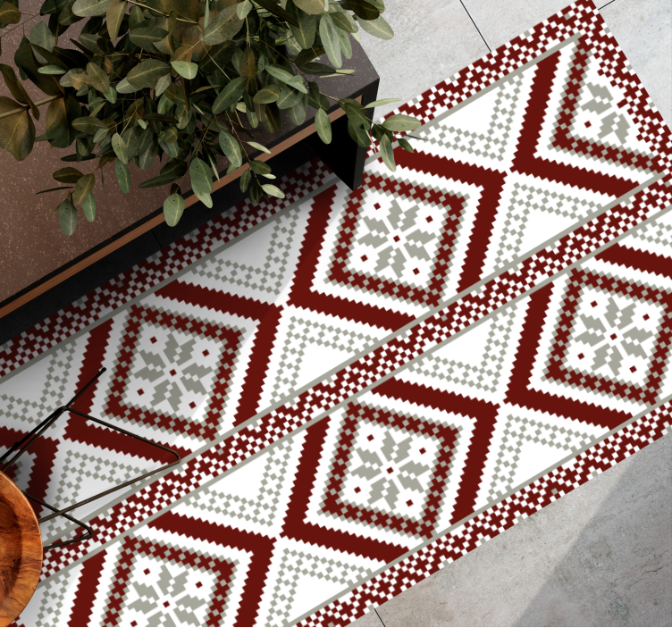 Intricate Geometric Patterns mosaic vinyl rug - TenStickers