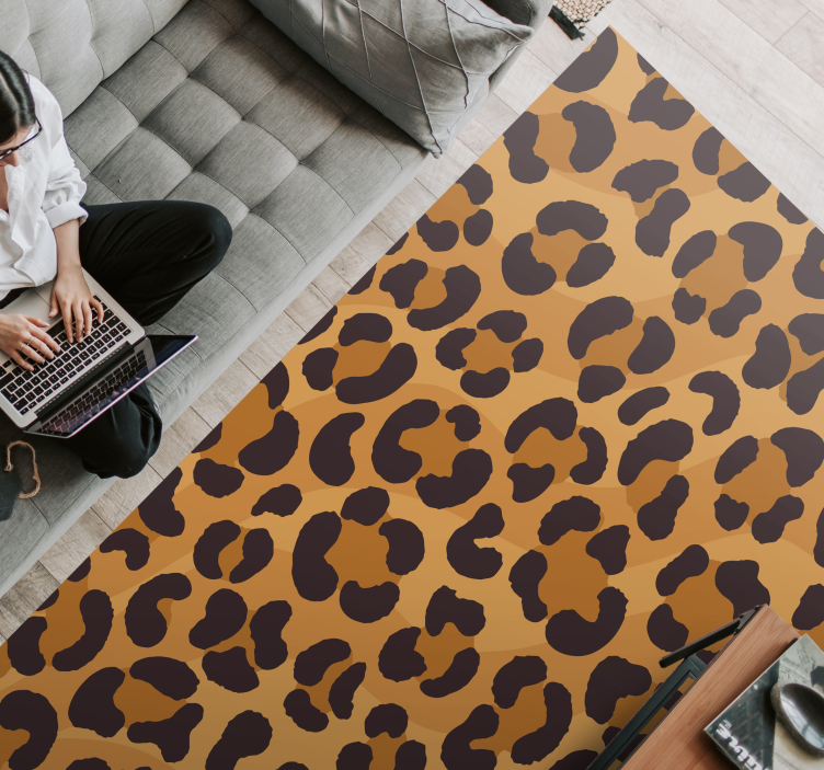 Jaguar skin animal print vinyl rug - TenStickers