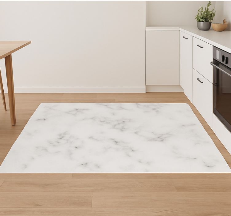 Kitchen vinyl rug in simple marble design - TenStickers