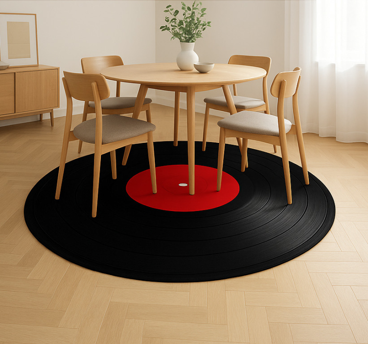 Colossal Vinyl Record dining room vinyl rug - TenStickers