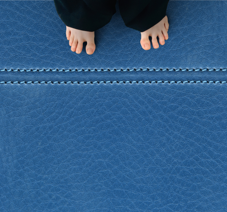 Leather blue bag square vinyl rug - TenStickers