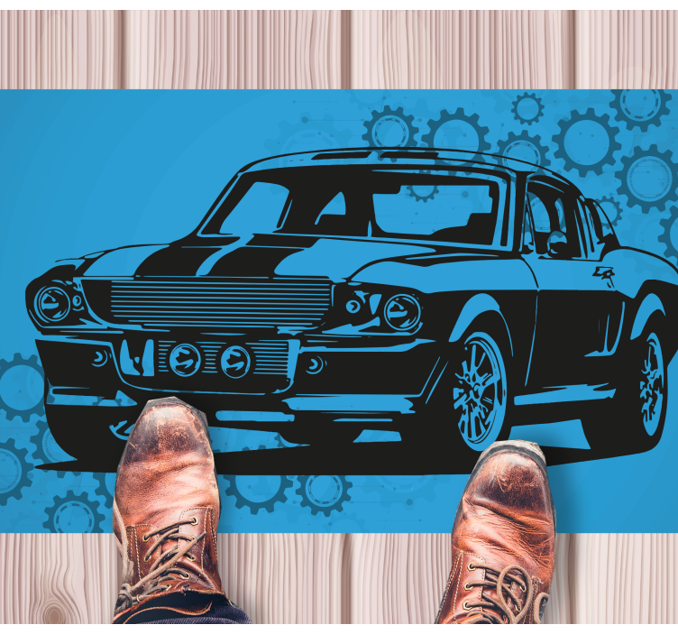 Legendary muscle car living room rug - TenStickers