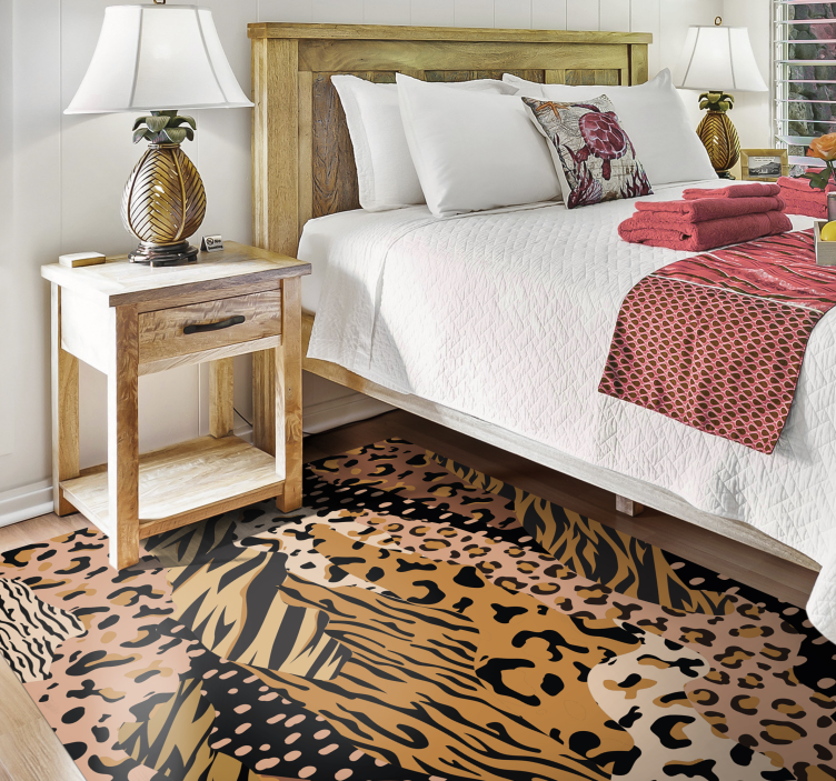 Leopard shades animal print vinyl rug - TenStickers