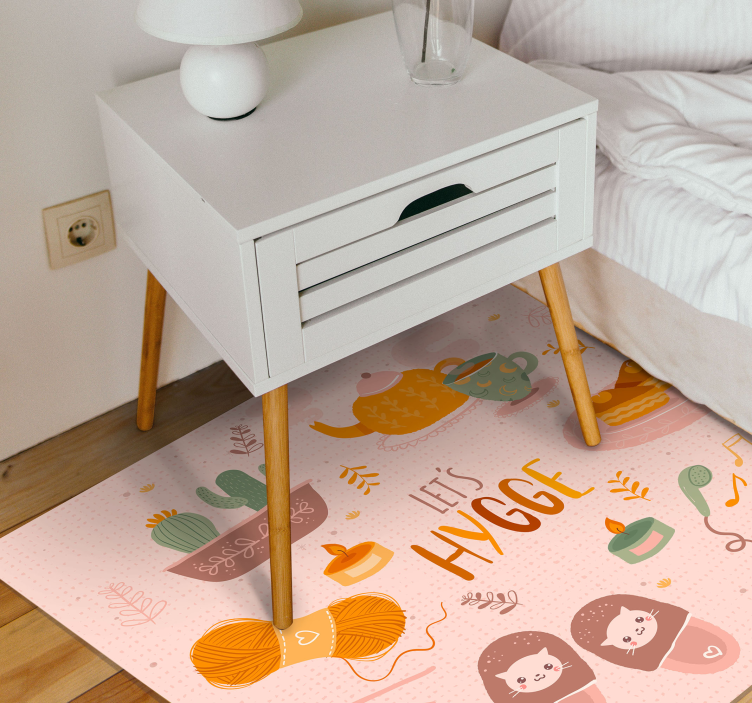 Let's hygge cozy design teenager vinyl rug - TenStickers
