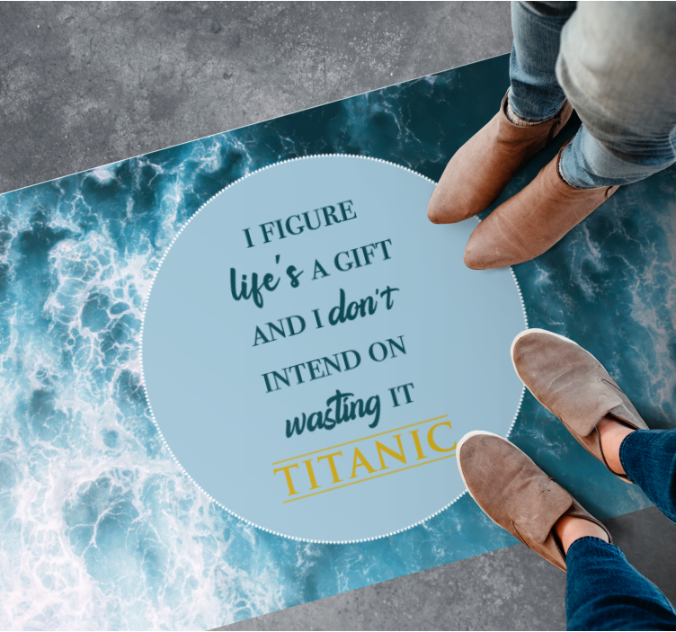 LIFE'S A GIFT custom vinyl rug - TenStickers