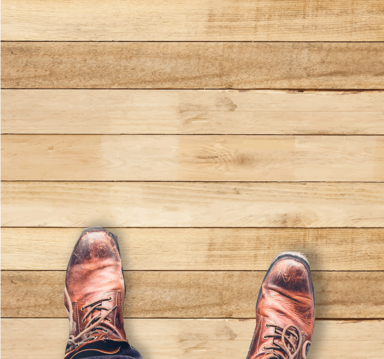 Light color wood planks wood effect vinyl rug - TenStickers