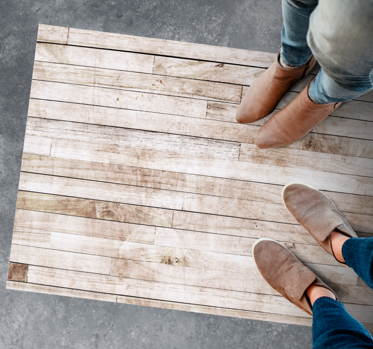 Light planks effect wood vinyl rug - TenStickers