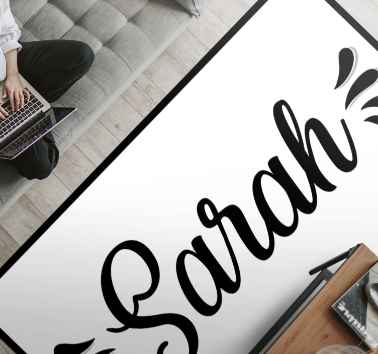Living room vinyl rug monochrome elegance - TenStickers