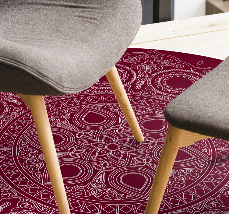 Lotus flower mandala vinyl rug - TenStickers