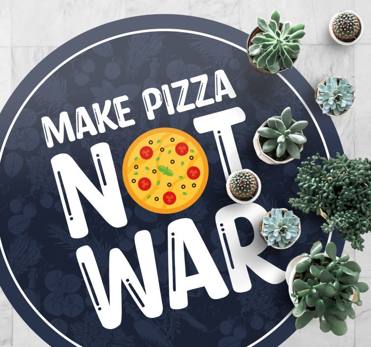 MAKE PIZZA NOT custom vinyl rug - TenStickers