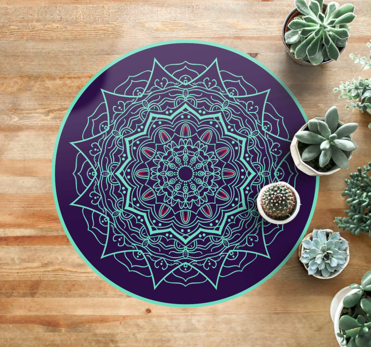 Mandala Circle Design mandala vinyl rug - TenStickers