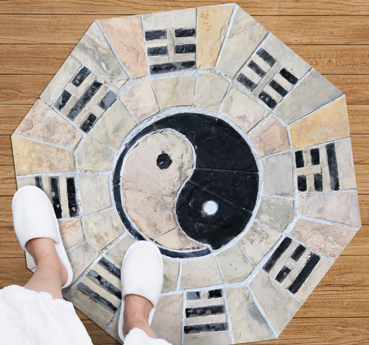 marble ying and yang texture carpet - TenStickers