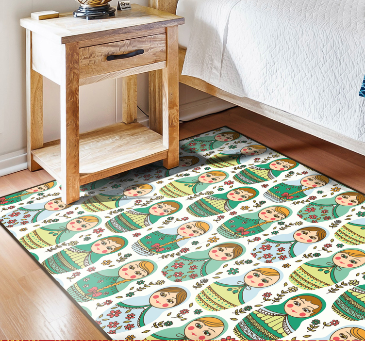 matrioska pattern rectangular rug - TenStickers