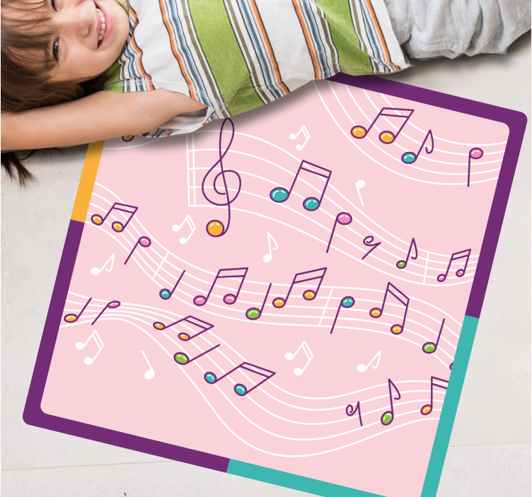 Melodic Notes Theme teenager vinyl rug - TenStickers