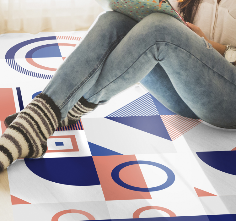 Modern forms geometric vinyl rug - TenStickers