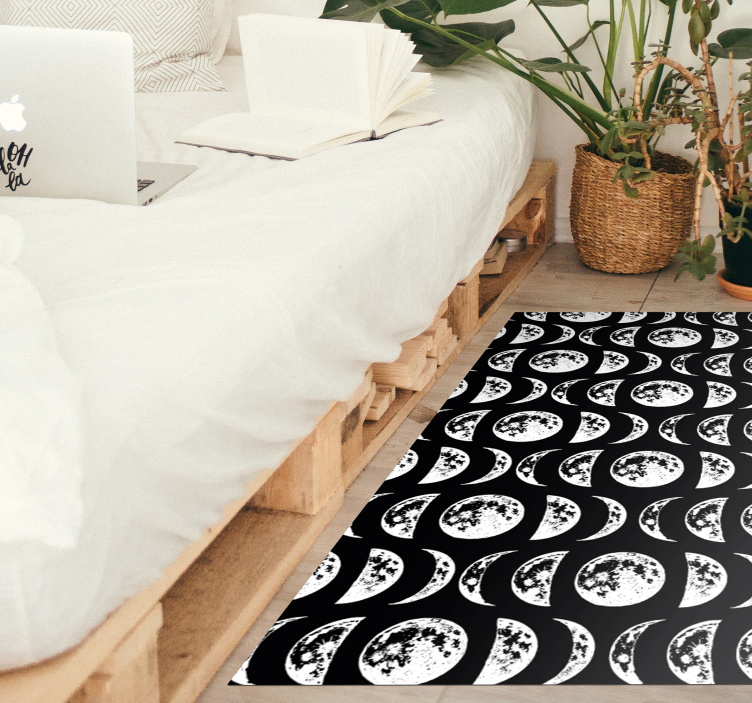 Moon phases modern vinyl rug - TenStickers