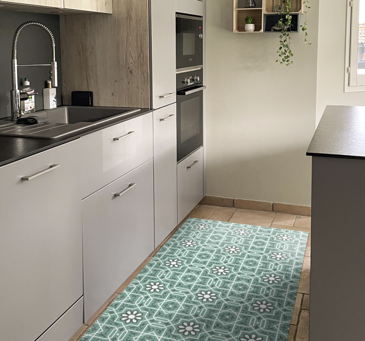 Moroccan Pattern tile vinyl rug - TenStickers