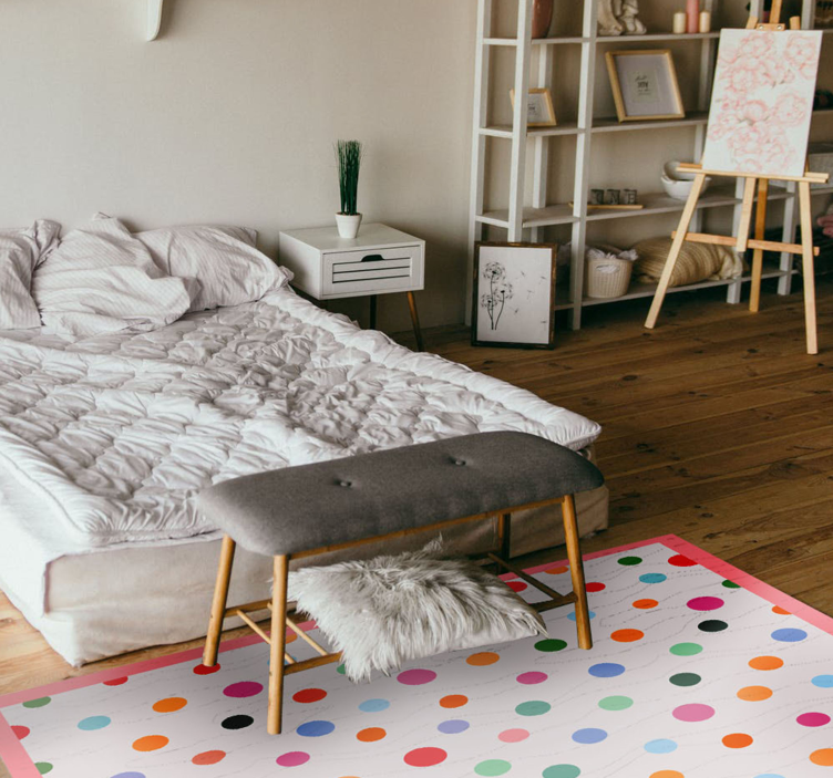 Multi colour grey polka dot geometric rugs - TenStickers