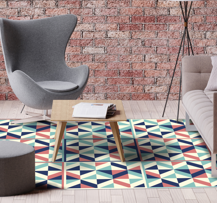Geometric Patterned Surface geometric vinyl rug - TenStickers