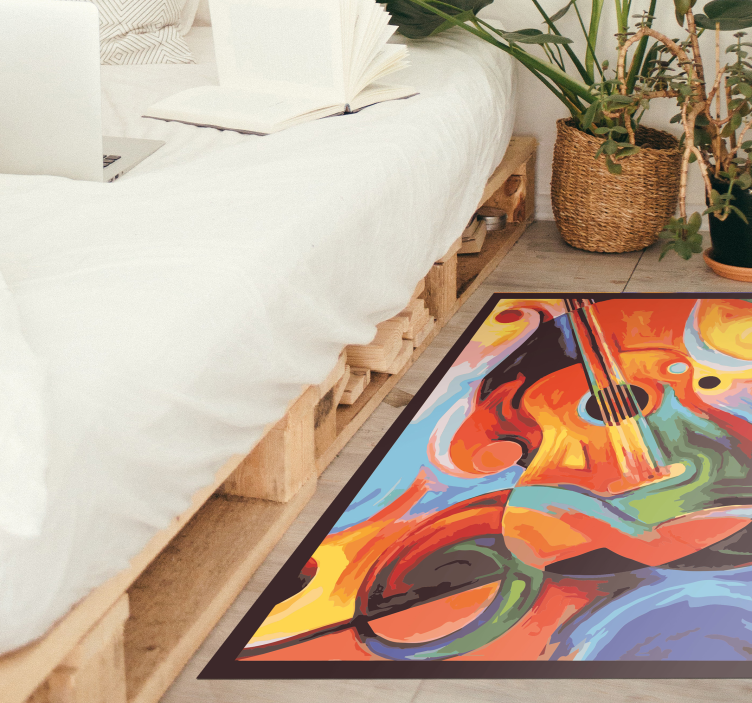 Musical colour smphony bedroom vinyl rug - TenStickers