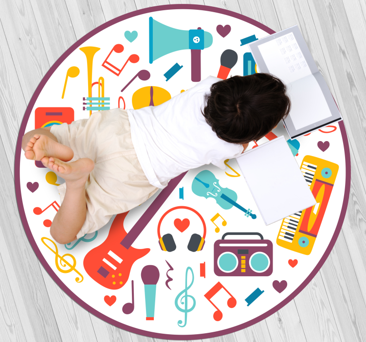 Musical Playtime Circle vinyl rug - TenStickers