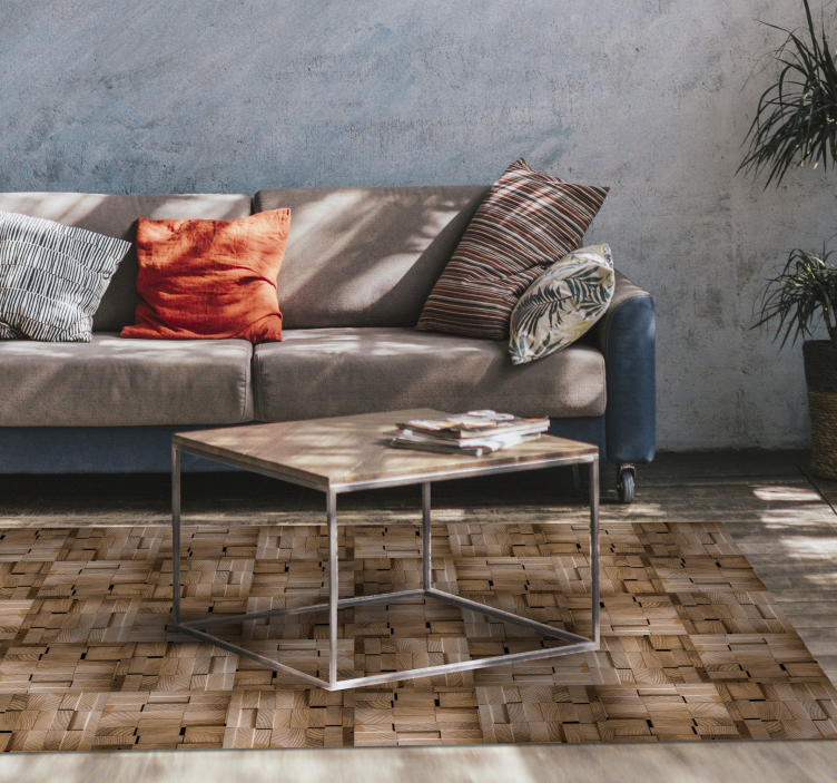 Natural texture design wood vinyl rug - TenStickers