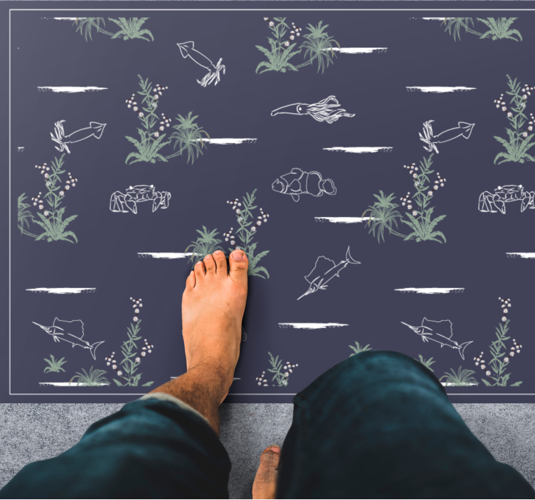 Nature-Inspired Illustrations nature vinyl rug - TenStickers