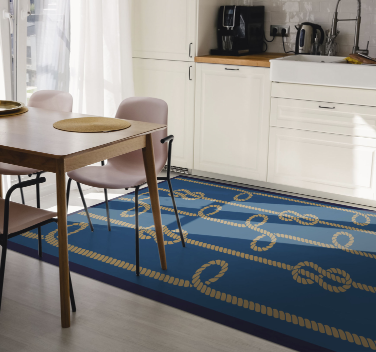 Nautical Knots Pattern textured vinyl rug - TenStickers