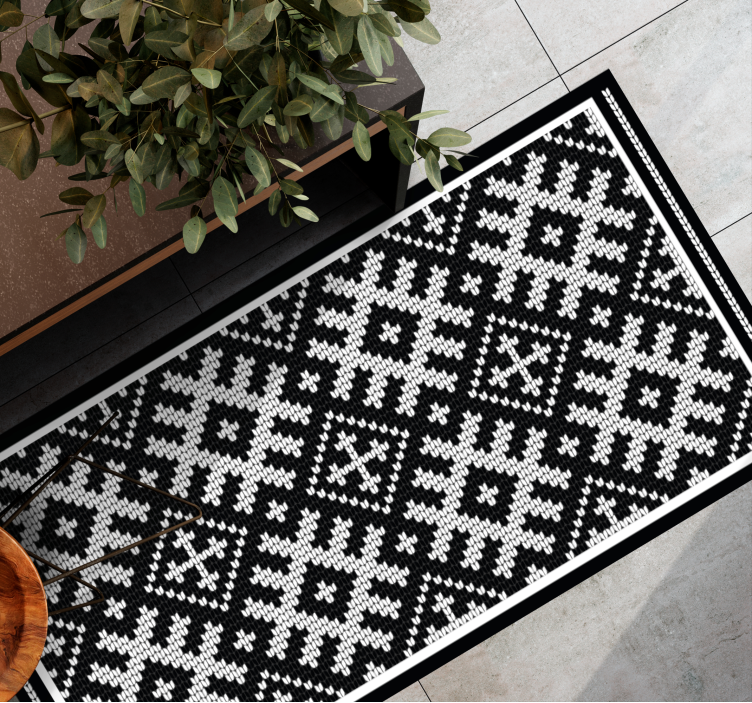Nordic Inspired Pattern ethnic vinyl rug - TenStickers
