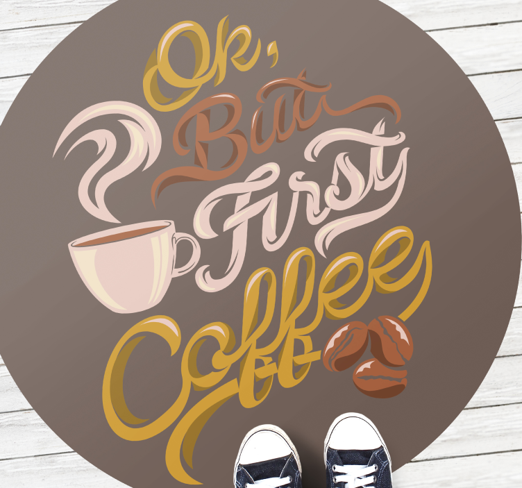 ok first coffee modern rug - TenStickers