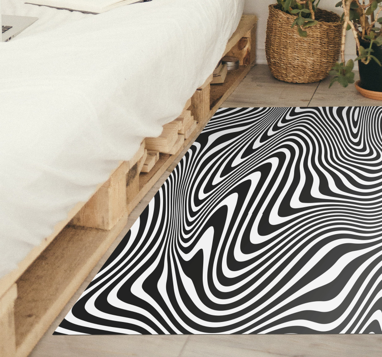 Optical Wave Pattern geometric vinyl rug - TenStickers
