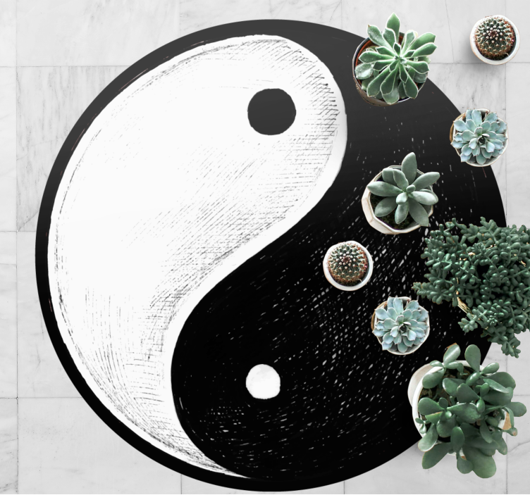 Original Yin Yang Balance  modern rug - TenStickers
