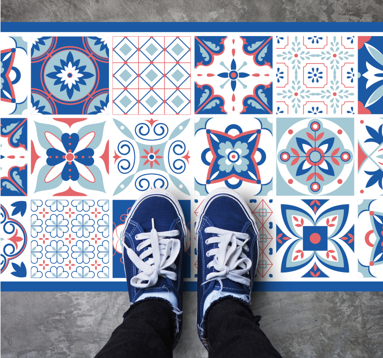 Ornamental Tiles tile vinyl rug - TenStickers