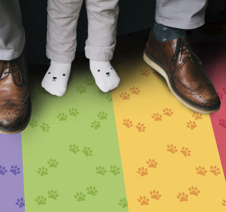 Paw Print Motif vinyl rug - TenStickers